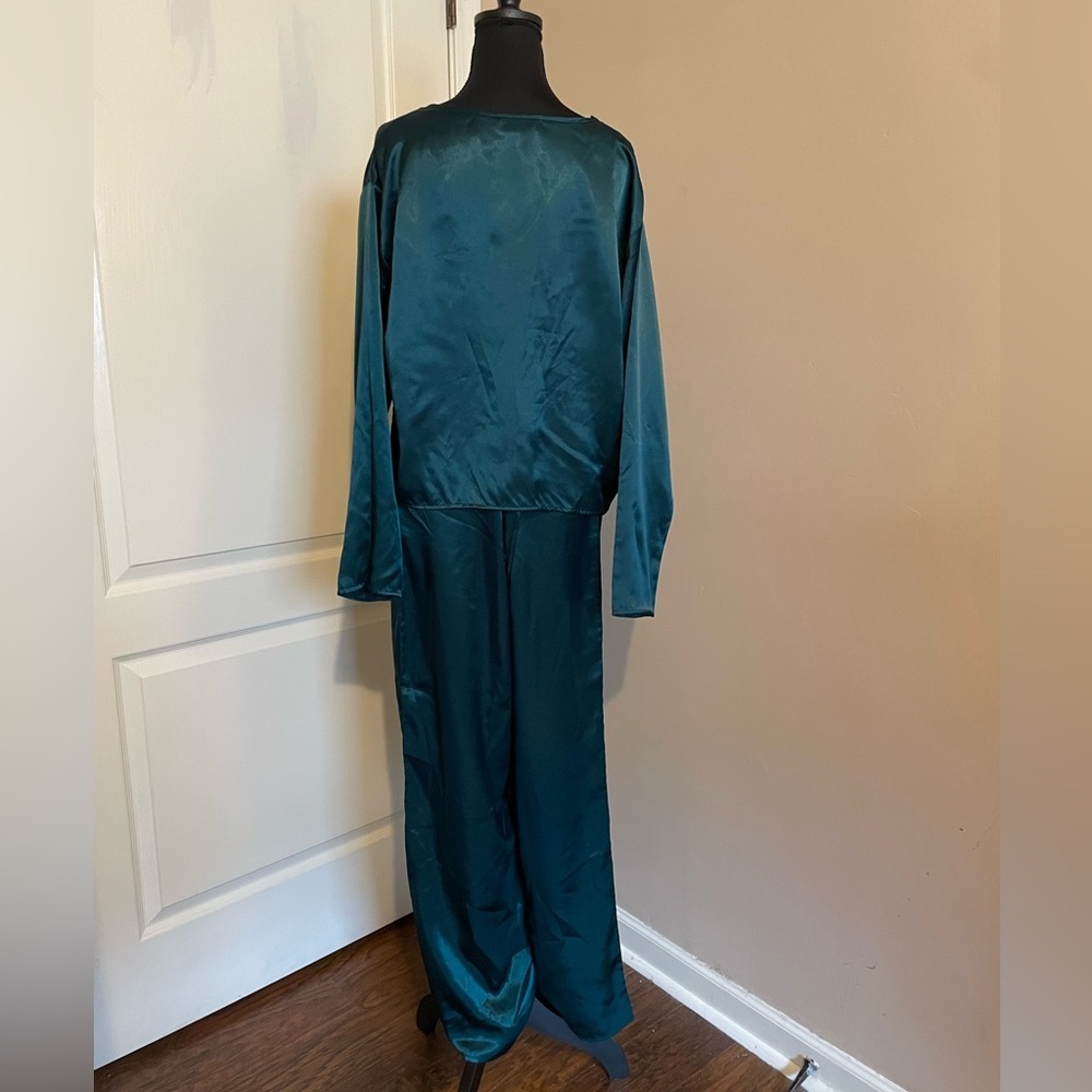Victoria’s Secret VTG 90s Gold Label 2 Pc Green Satin Pajama Set Womens S - Picture 3 of 12